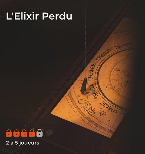 Visuel publicitaire créé pour Smart Escape, escape game L'Elixir Perdu